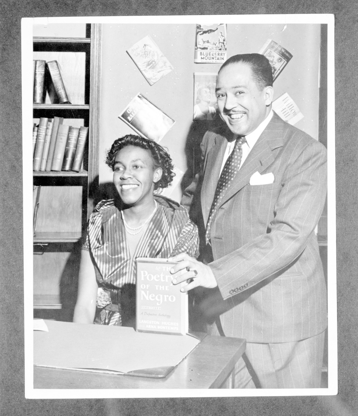 Photograph of Langston Hughes with Gwendolyn Brooks.