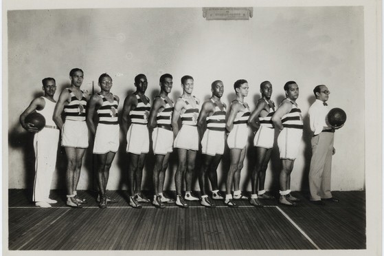 Players on a basketball team, Havana, Cuba, 1931.