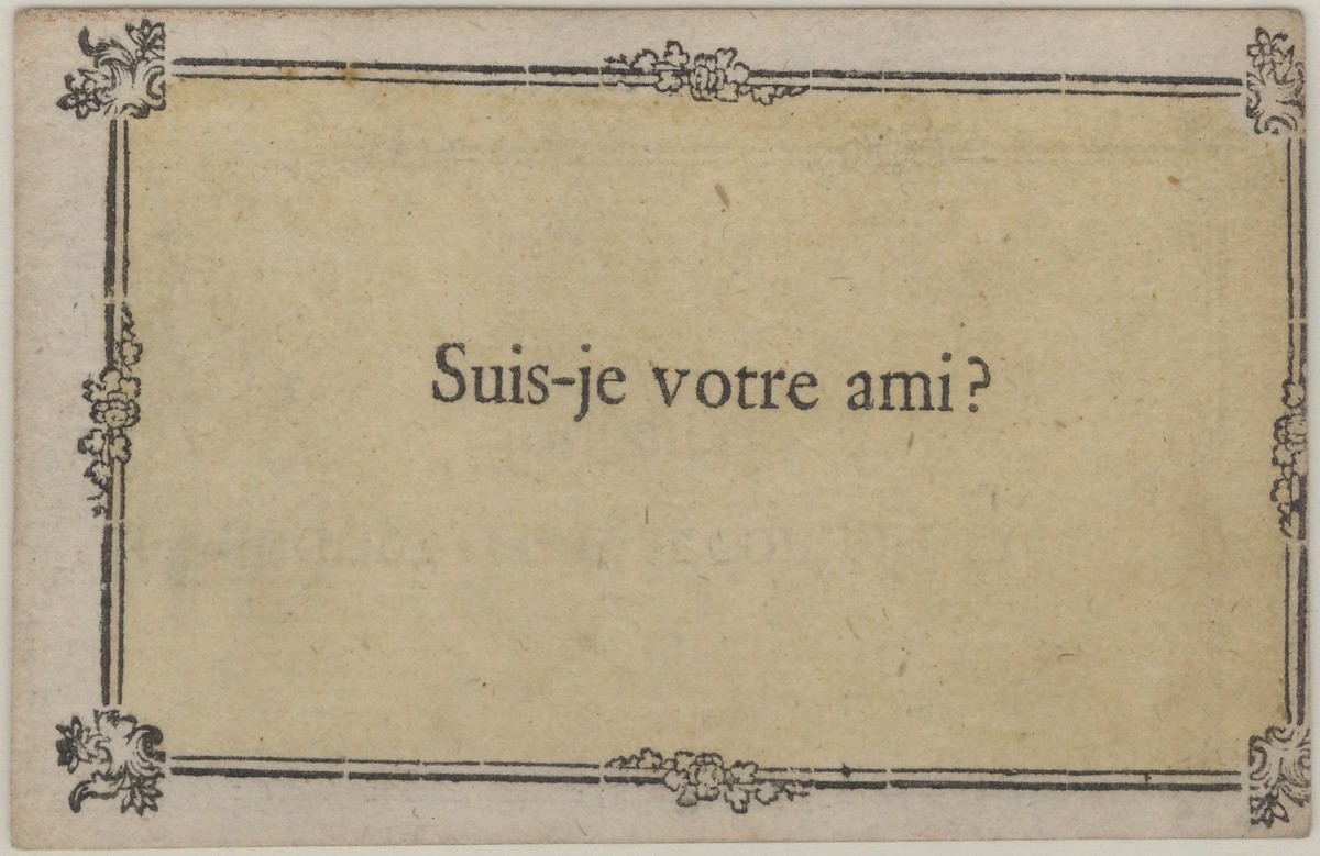 From an unidentified card game from France, circa 1860s.