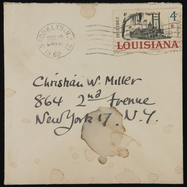 Envelope addressed to Christian William Miller by artist Paul Cadmus