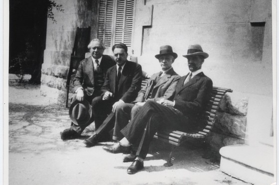 Fedor Stepun, I. I. Fondaminskii, Ivan Alekseevich Bunin and I. P. Demidov - from the Fedor Stepun Papers.