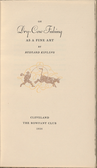 Cover of "On dry-cow fishing as a fine art" by Rudyard Kipling