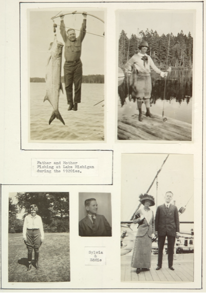 Sylvia and Edwin Beinecke fishing on Lake Michigan