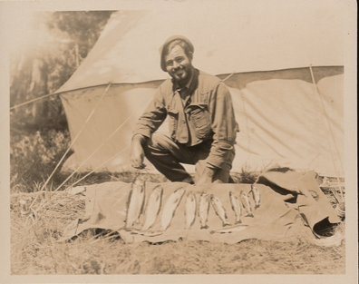 Ernest Hemingway with fish