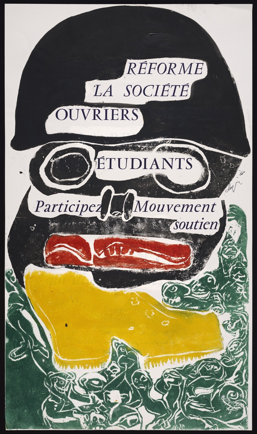 Reforme la sociéte,́ ouvriers, étudiants, participez mouvement soutien, Union nationale des etudiants de France, 1968, BrSides Folio 2009 20